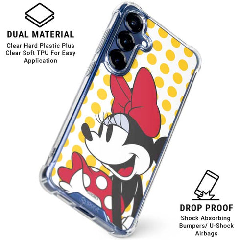 Disney Minnie Mouse Profile Yellow Dots Galaxy S25 Clear Case