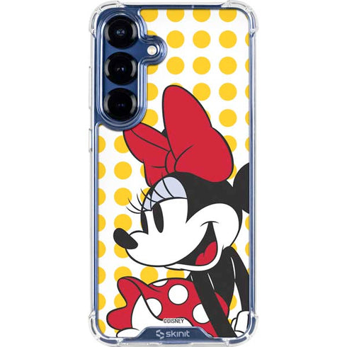 Disney Minnie Mouse Profile Yellow Dots Galaxy S25 Plus Clear Case