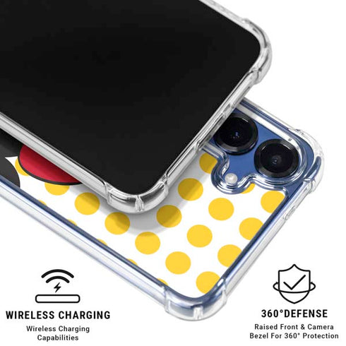 Disney Minnie Mouse Profile Yellow Dots Galaxy S25 Plus Clear Case