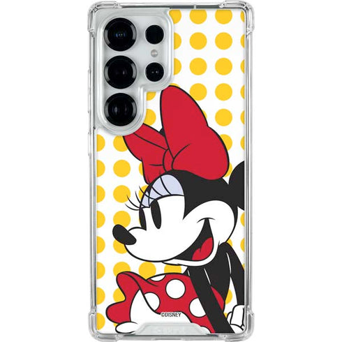 Disney Minnie Mouse Profile Yellow Dots Galaxy S25 Ultra Clear Case