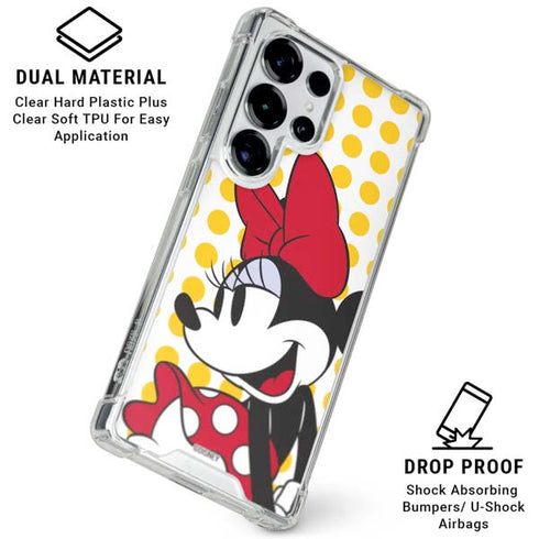 Disney Minnie Mouse Profile Yellow Dots Galaxy S25 Ultra Clear Case