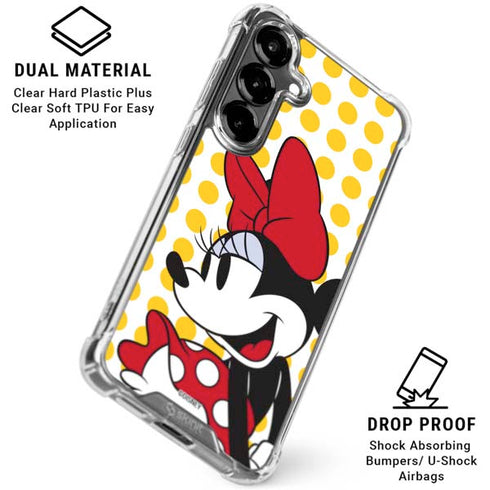 Disney Minnie Mouse Profile Yellow Dots Galaxy S26 Plus Clear Case