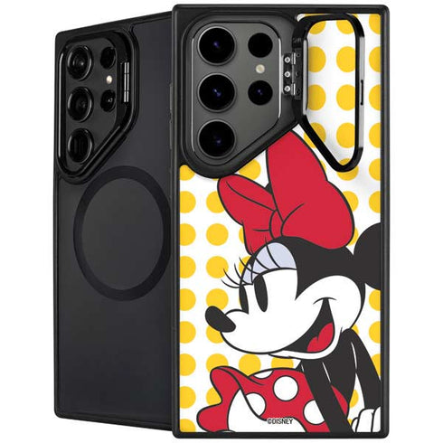 Disney Minnie Mouse Profile Yellow Dots Galaxy S26 Ultra Kickstand Case