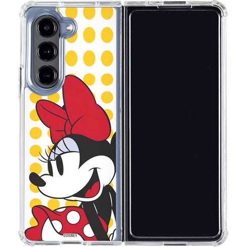 Disney Minnie Mouse Profile Yellow Dots Galaxy Z Fold5 5G Clear Case