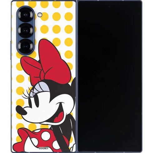 Disney Minnie Mouse Profile Yellow Dots Galaxy Z Fold6 Skin