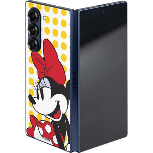 Disney Minnie Mouse Profile Yellow Dots Galaxy Z Fold6 Skin