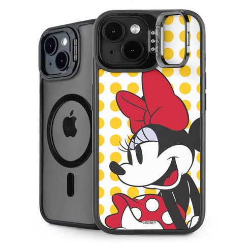 Disney Minnie Mouse Profile Yellow Dots iPhone 14 Kickstand Case
