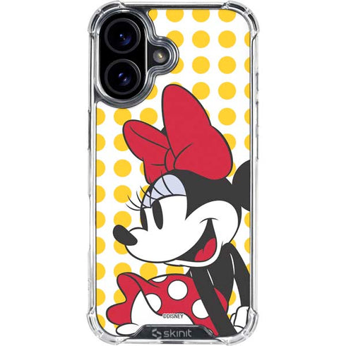 Disney Minnie Mouse Profile Yellow Dots iPhone 16 Plus Clear Case