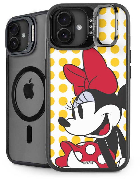 Disney Minnie Mouse Profile Yellow Dots iPhone 16 Plus Kickstand Case