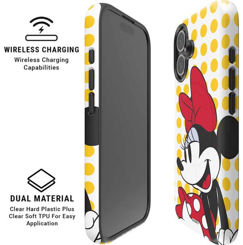 Disney Minnie Mouse Profile Yellow Dots iPhone 16 Plus Magsafe Impact Case