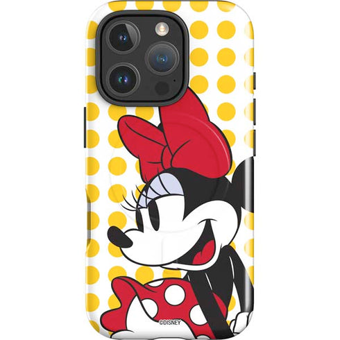 Disney Minnie Mouse Profile Yellow Dots iPhone 16 Pro Magsafe Impact Case