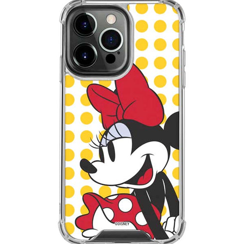 Disney Minnie Mouse Profile Yellow Dots iPhone 16 Pro Max Clear Case