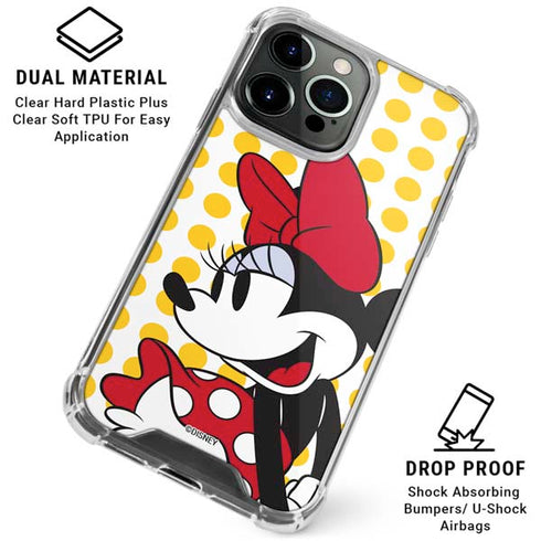 Disney Minnie Mouse Profile Yellow Dots iPhone 16 Pro Max Clear Case