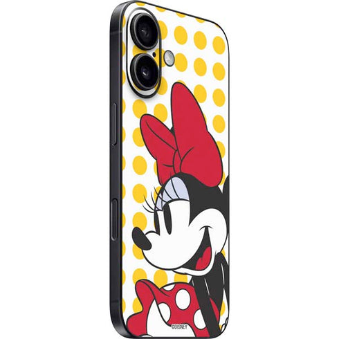 Disney Minnie Mouse Profile Yellow Dots iPhone 16 Skin