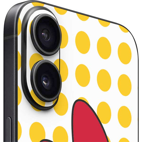 Disney Minnie Mouse Profile Yellow Dots iPhone 16 Skin
