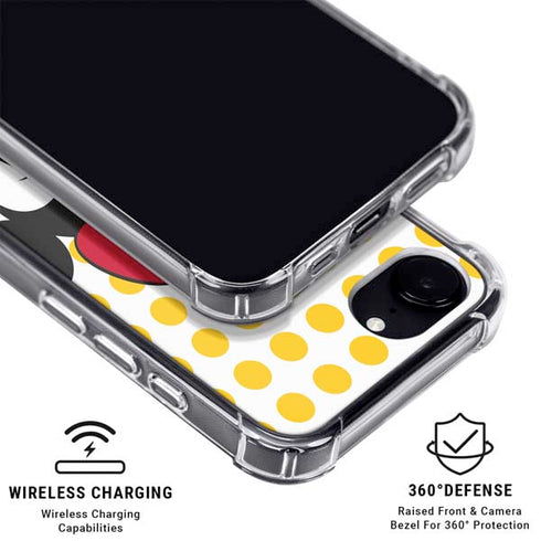 Disney Minnie Mouse Profile Yellow Dots iPhone 16e Clear Case