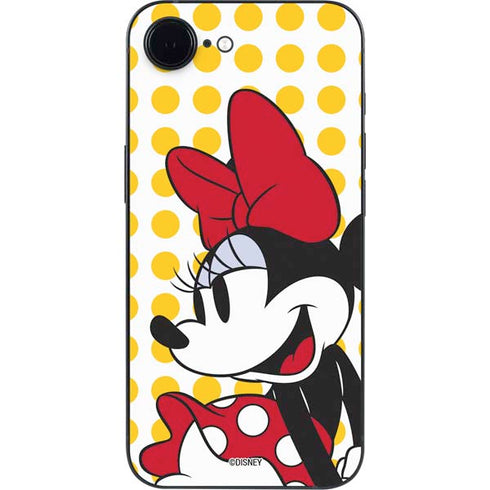Disney Minnie Mouse Profile Yellow Dots iPhone 16e Skin
