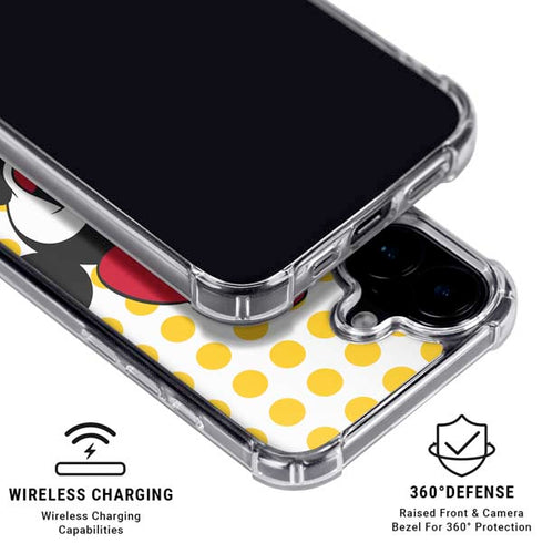 Disney Minnie Mouse Profile Yellow Dots iPhone 17 Clear Case