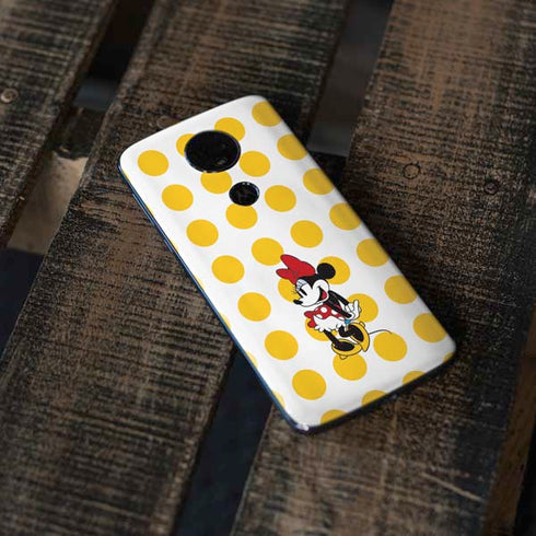 Disney Minnie Mouse Profile Yellow Dots Moto E5 Plus Skin