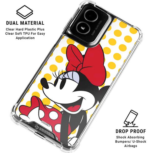 Disney Minnie Mouse Profile Yellow Dots Moto G Power 5G (2024) Clear Case