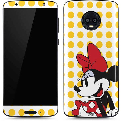 Disney Minnie Mouse Profile Yellow Dots Moto G6 Skin