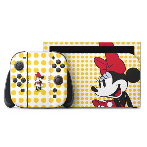 Disney Minnie Mouse Profile Yellow Dots Nintendo Switch 2 (2025) with Joy-Con Skin