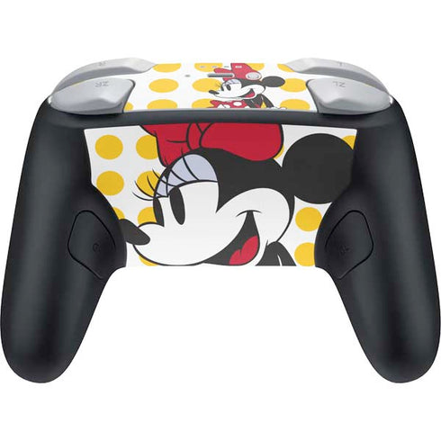 Disney Minnie Mouse Profile Yellow Dots Nintendo Switch 2 (2025) Pro Controller Skin