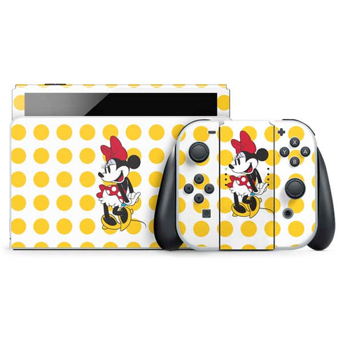 Disney Minnie Mouse Profile Yellow Dots Nintendo Skins