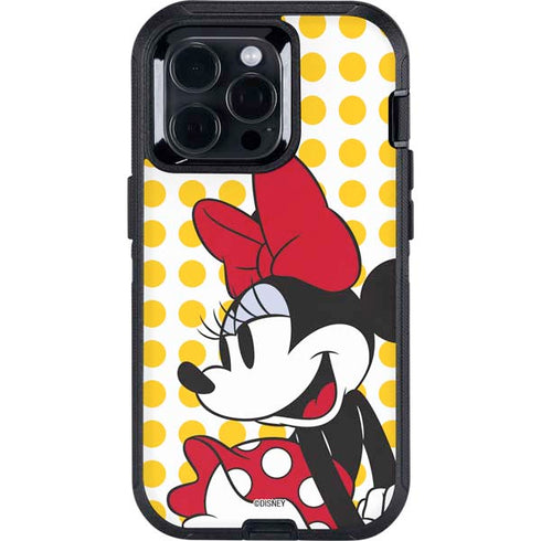 Disney Minnie Mouse Profile Yellow Dots Otterbox Defender iPhone Skin
