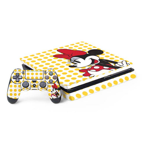 Disney Minnie Mouse Profile Yellow Dots PlayStation PS4 Skins