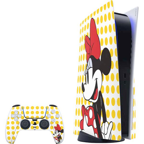 Disney Minnie Mouse Profile Yellow Dots PlayStation PS5 Skins