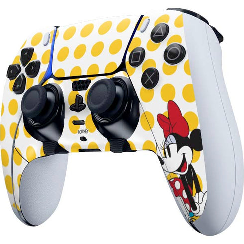 Disney Minnie Mouse Profile Yellow Dots PS5 DualSense Edge Pro Controller Skin