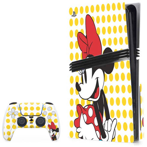 Disney Minnie Mouse Profile Yellow Dots PlayStation PS5 Skins