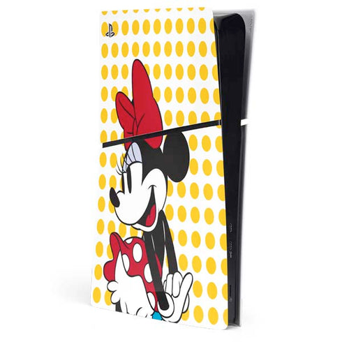 Disney Minnie Mouse Profile Yellow Dots PlayStation PS5 Skins
