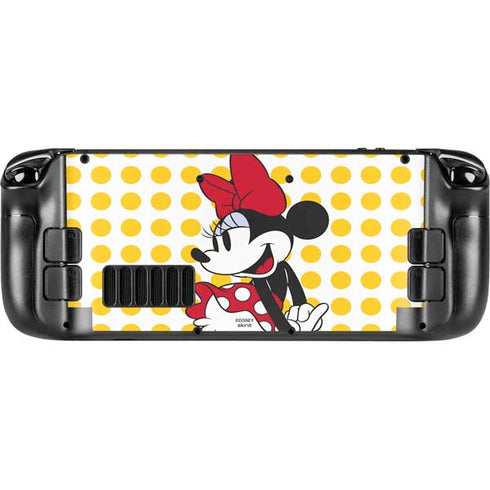 Disney Minnie Mouse Profile Yellow Dots Steam Deck Handheld Gaming Computer Skin