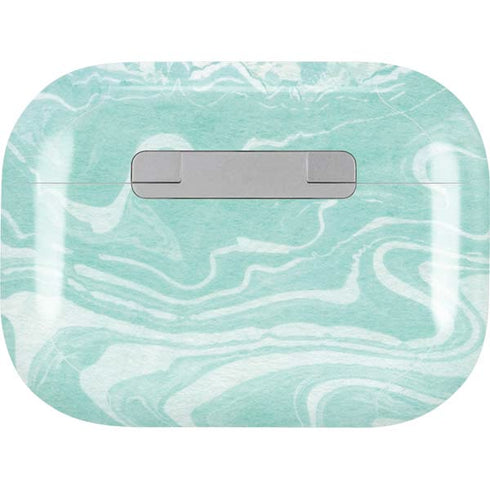 Mint Marbling AirPods Skins