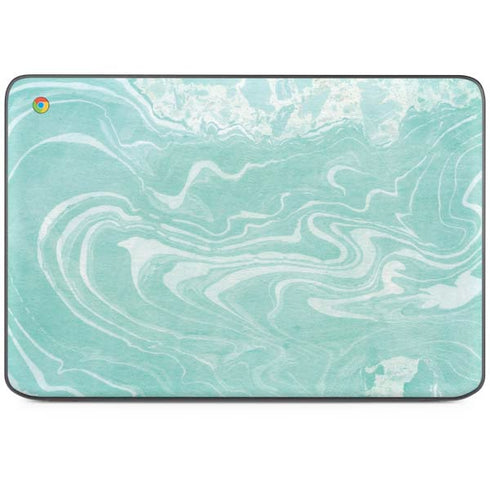 Mint Marbling HP Chromebook Skin