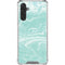 Mint Marbling Galaxy A17 Clear Case