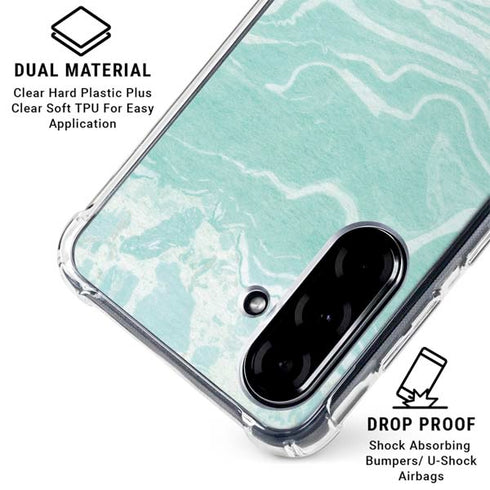 Mint Marbling Galaxy A36 5G Clear Case