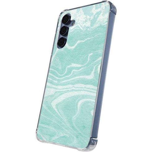 Mint Marbling Galaxy A55 5G Clear Case