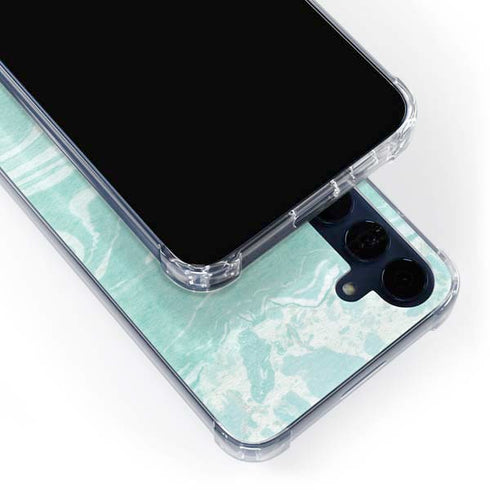Mint Marbling Galaxy A55 5G Clear Case