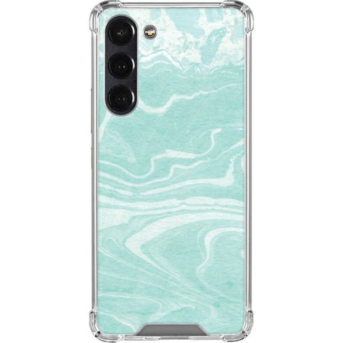 Mint Marbling Galaxy S24 FE Clear Case