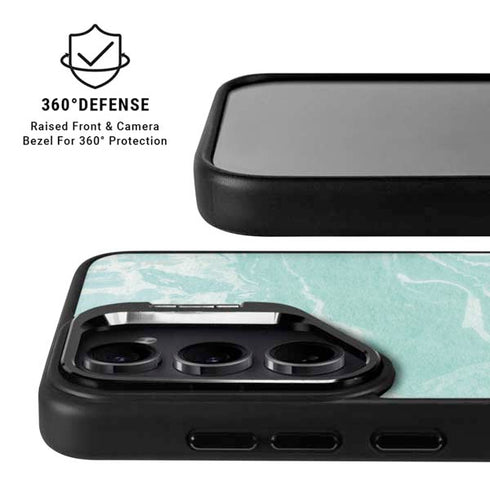Mint Marbling Galaxy S25 Kickstand Case