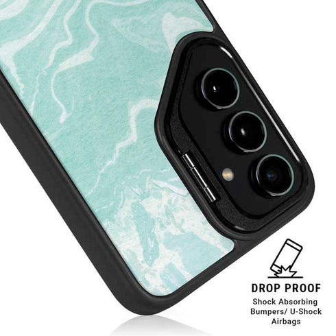 Mint Marbling Galaxy S25 Kickstand Case
