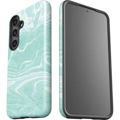 Mint Marbling Galaxy S25 Plus Impact Case