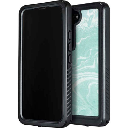 Mint Marbling Galaxy S24 Plus Waterproof Case
