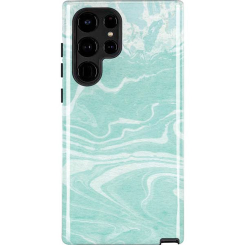 Mint Marbling Galaxy S25 Ultra Impact Case