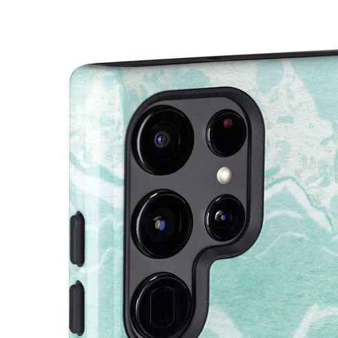 Mint Marbling Galaxy S25 Ultra Impact Case