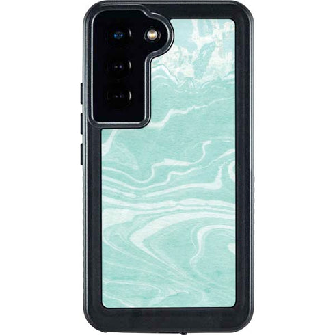 Mint Marbling Galaxy S24 Waterproof Case