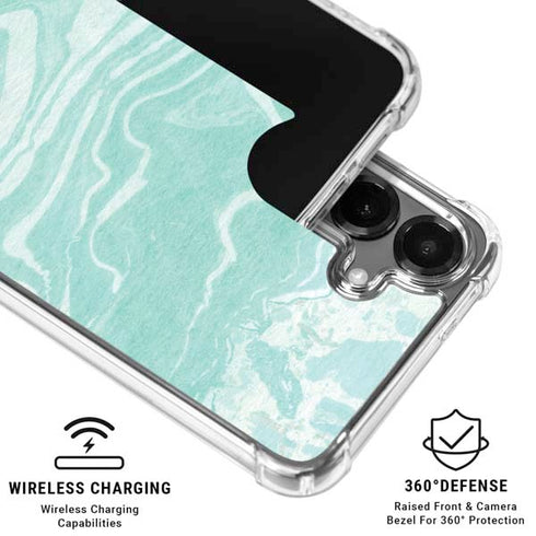 Mint Marbling Galaxy S26 Clear Case